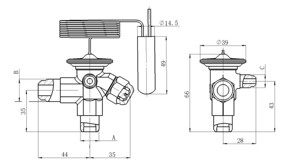Valve Body - Connection Type: flare/flare/flare